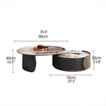 Elegant Sintered Stone Coffee Table Set - Modern Round Design for Stylish Living Rooms fme-3128
