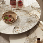 Elegant Sintered Stone Coffee Table Set - Modern Round Design for Stylish Living Rooms fme-3128