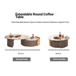 Elegant Sintered Stone Coffee Table Set - Modern Round Design for Stylish Living Rooms fme-3128