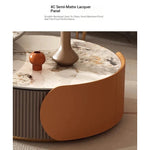 Elegant Sintered Stone Coffee Table Set - Modern Round Design for Stylish Living Rooms fme-3128