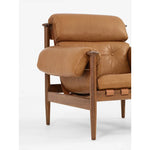 Stylish Ash Wood Armchair with Genuine Leather Upholstery – Perfect for Modern Living Spaces fme-3129