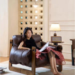 Luxurious Genuine Leather Chair - Stylish Comfort for Modern Living Rooms fme-3130