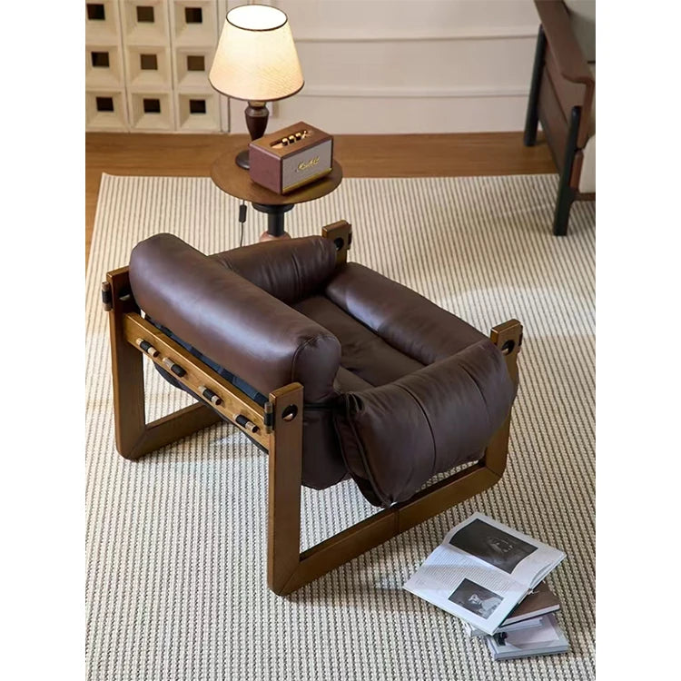 Luxurious Genuine Leather Chair - Stylish Comfort for Modern Living Rooms fme-3130