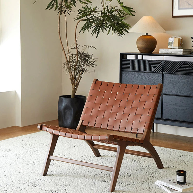 Stylish Faux Leather Lounge Chair – Modern Design for Cozy Living Spaces fme-3131