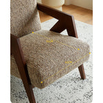 Stylish Cotton and Linen Accent Chair with Modern Wooden Frame - Perfect for Living Room Decor fme-3132