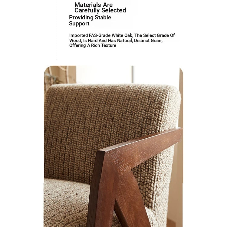 Stylish Cotton and Linen Accent Chair with Modern Wooden Frame - Perfect for Living Room Decor fme-3132