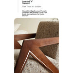 Stylish Cotton and Linen Accent Chair with Modern Wooden Frame - Perfect for Living Room Decor fme-3132