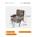 Stylish Striped Accent Chair with Wooden Frame - Perfect for Modern Living Rooms and Cozy Nooks fme-3134