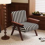Stylish Striped Accent Chair with Wooden Frame - Perfect for Modern Living Rooms and Cozy Nooks fme-3134