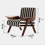 Stylish Striped Accent Chair with Wooden Frame - Perfect for Modern Living Rooms and Cozy Nooks fme-3134