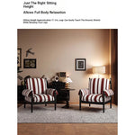 Stylish Ash Wood Armchair with Striped Chenille Upholstery - Perfect for Modern Living Rooms! fme-3135