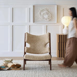 Stylish Cashmere Ash Wood Chair for Cozy Living Spaces - Perfect for Reading and Relaxation fme-3136