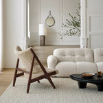 Stylish Cashmere Ash Wood Chair for Cozy Living Spaces - Perfect for Reading and Relaxation fme-3136