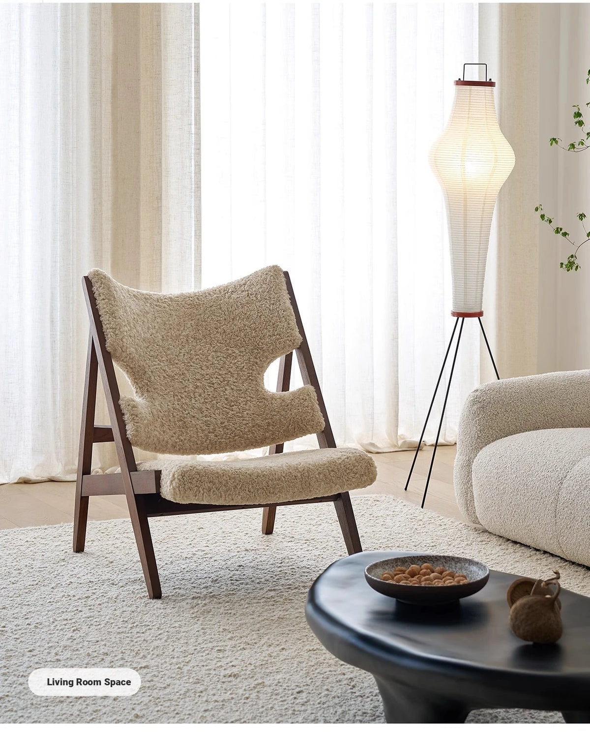 Stylish Cashmere Ash Wood Chair for Cozy Living Spaces - Perfect for Reading and Relaxation fme-3136