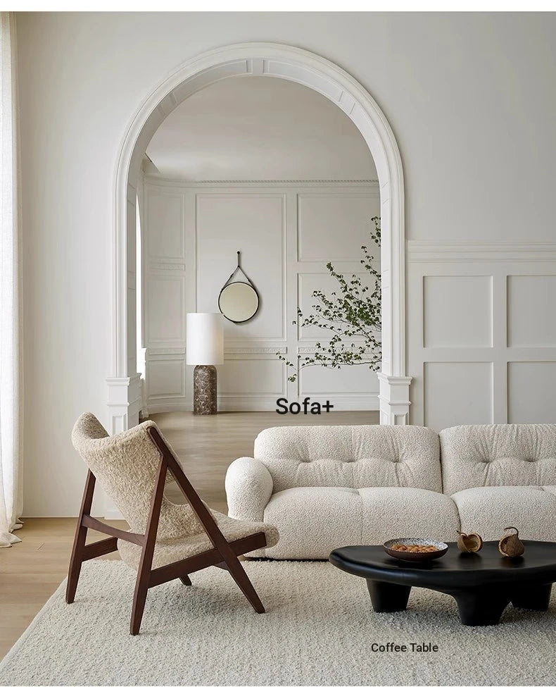 Stylish Cashmere Ash Wood Chair for Cozy Living Spaces - Perfect for Reading and Relaxation fme-3136