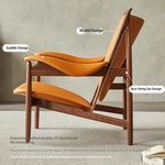 Stylish Shield-Shaped Chair in Ash Wood with Premium Faux & Genuine Leather – Modern Tribal Design for Elegant Interiors fme-3137