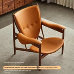 Stylish Shield-Shaped Chair in Ash Wood with Premium Faux & Genuine Leather – Modern Tribal Design for Elegant Interiors fme-3137