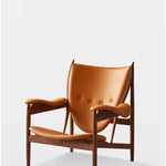 Stylish Shield-Shaped Chair in Ash Wood with Premium Faux & Genuine Leather – Modern Tribal Design for Elegant Interiors fme-3137