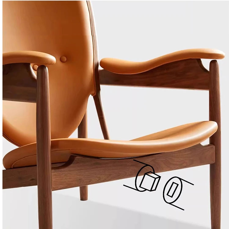 Stylish Shield-Shaped Chair in Ash Wood with Premium Faux & Genuine Leather – Modern Tribal Design for Elegant Interiors fme-3137