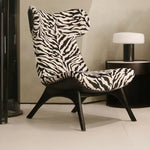 Stylish Corduroy Zebra Print Accent Chair for Modern Living Spaces - Eye-Catching Design and Comfort fme-3138