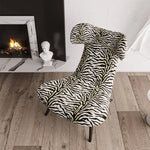 Stylish Corduroy Zebra Print Accent Chair for Modern Living Spaces - Eye-Catching Design and Comfort fme-3138