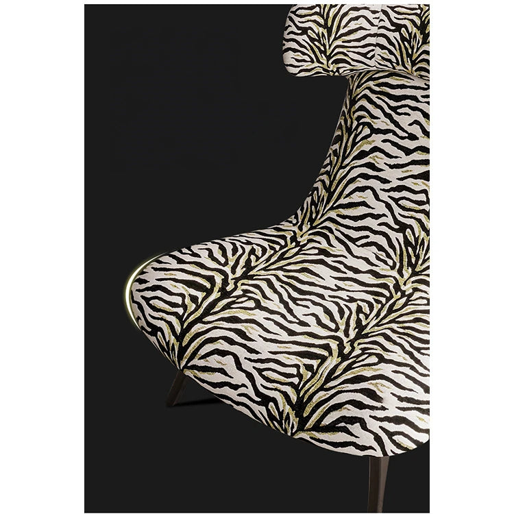 Stylish Corduroy Zebra Print Accent Chair for Modern Living Spaces - Eye-Catching Design and Comfort fme-3138