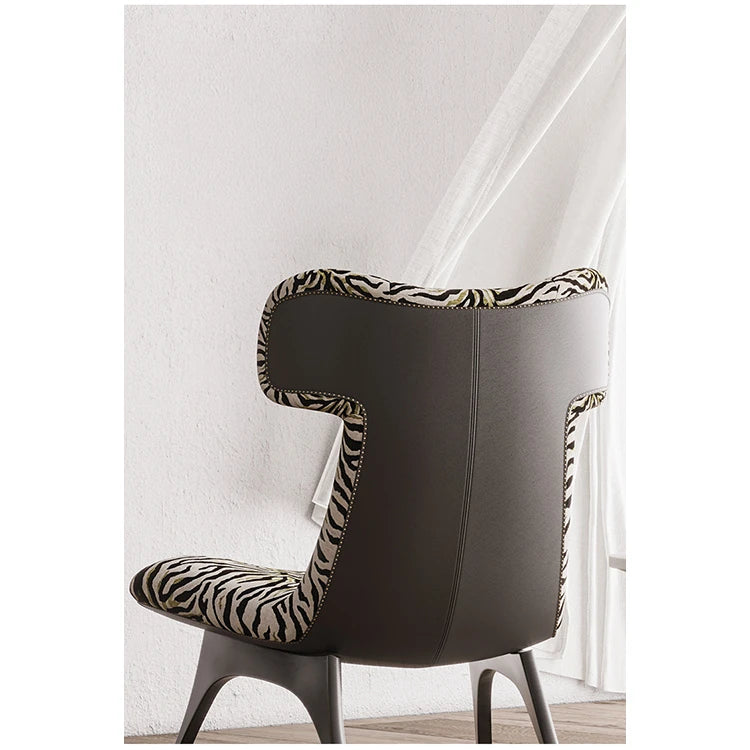 Stylish Corduroy Zebra Print Accent Chair for Modern Living Spaces - Eye-Catching Design and Comfort fme-3138