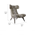 Stylish Corduroy Zebra Print Accent Chair for Modern Living Spaces - Eye-Catching Design and Comfort fme-3138