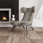 Stylish Corduroy Zebra Print Accent Chair for Modern Living Spaces - Eye-Catching Design and Comfort fme-3138
