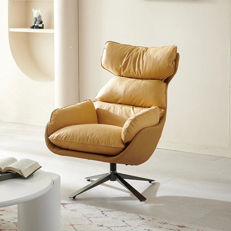 Stylish Faux Leather Down Lounge Chair – Modern Comfort with a Chic Design fme-3139