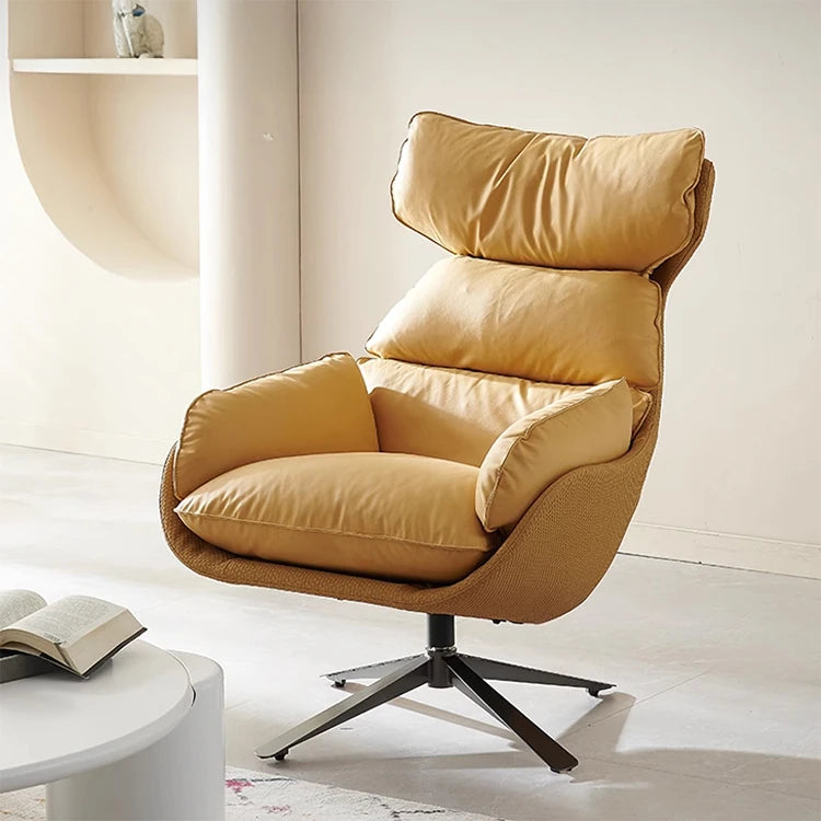 Stylish Faux Leather Down Lounge Chair – Modern Comfort with a Chic Design fme-3139