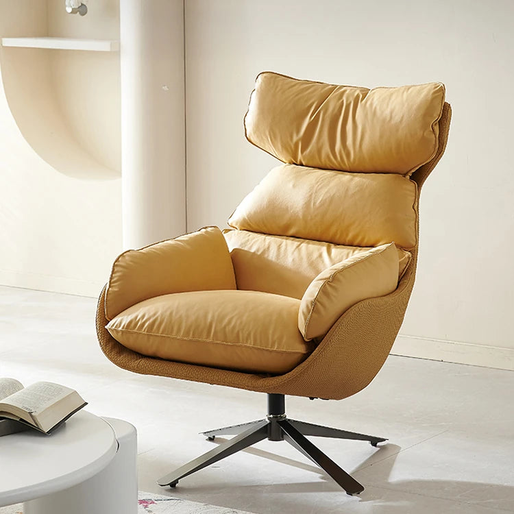 Stylish Faux Leather Down Lounge Chair – Modern Comfort with a Chic Design fme-3139