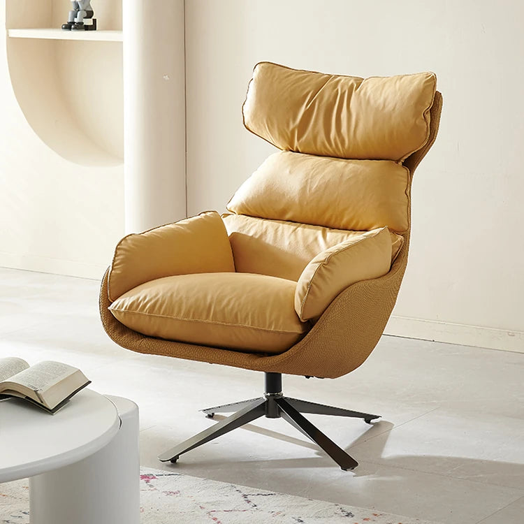 Stylish Faux Leather Down Lounge Chair – Modern Comfort with a Chic Design fme-3139