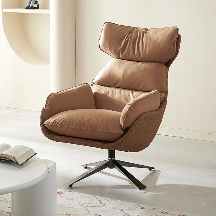 Stylish Faux Leather Down Lounge Chair – Modern Comfort with a Chic Design fme-3139