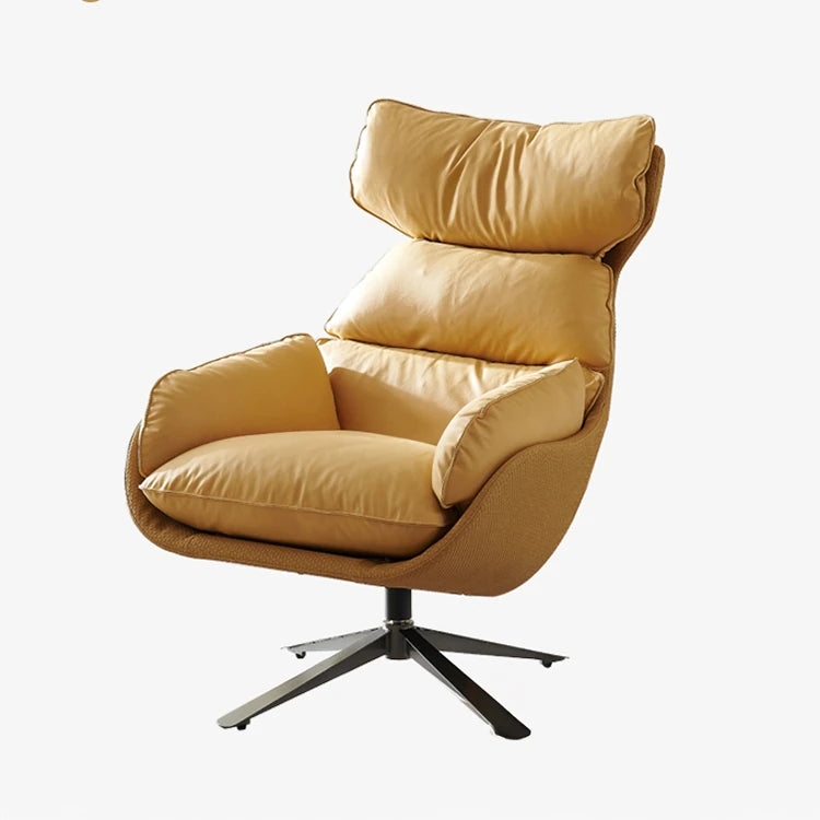 Stylish Faux Leather Down Lounge Chair – Modern Comfort with a Chic Design fme-3139