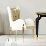 Elegant Solid Wood Armchair with Stainless Steel Legs and PU Leather Upholstery - Modern Luxury Seating for Home and Office fmfd-5052