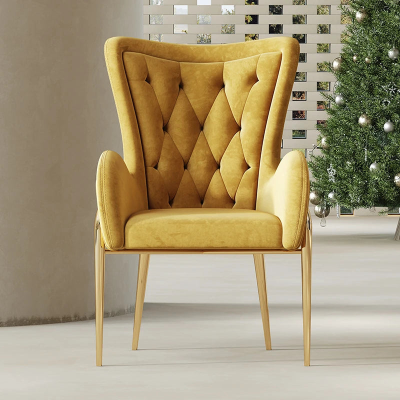 Elegant Solid Wood Armchair with Stainless Steel Legs and PU Leather Upholstery - Modern Luxury Seating for Home and Office fmfd-5052