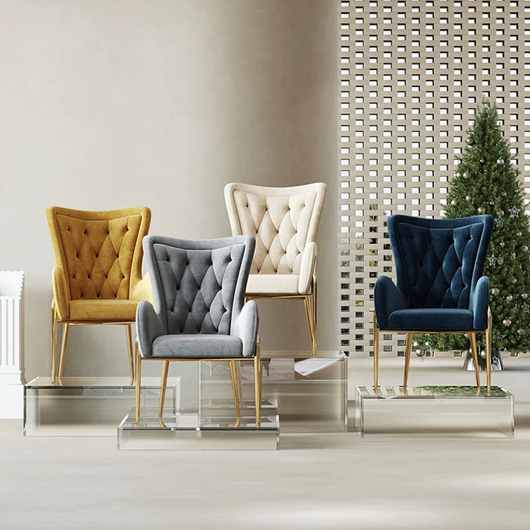 Elegant Solid Wood Armchair with Stainless Steel Legs and PU Leather Upholstery - Modern Luxury Seating for Home and Office fmfd-5052