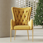 Elegant Solid Wood Armchair with Stainless Steel Legs and PU Leather Upholstery - Modern Luxury Seating for Home and Office fmfd-5052