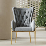 Elegant Solid Wood Armchair with Stainless Steel Legs and PU Leather Upholstery - Modern Luxury Seating for Home and Office fmfd-5052