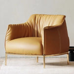 Stylish Solid Wood Chair with PU Leather Upholstery and Gold Legs - Modern Comfort for Your Home fmfd-5053