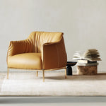 Stylish Solid Wood Chair with PU Leather Upholstery and Gold Legs - Modern Comfort for Your Home fmfd-5053