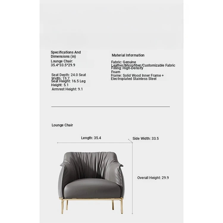 Stylish Solid Wood Chair with PU Leather Upholstery and Gold Legs - Modern Comfort for Your Home fmfd-5053