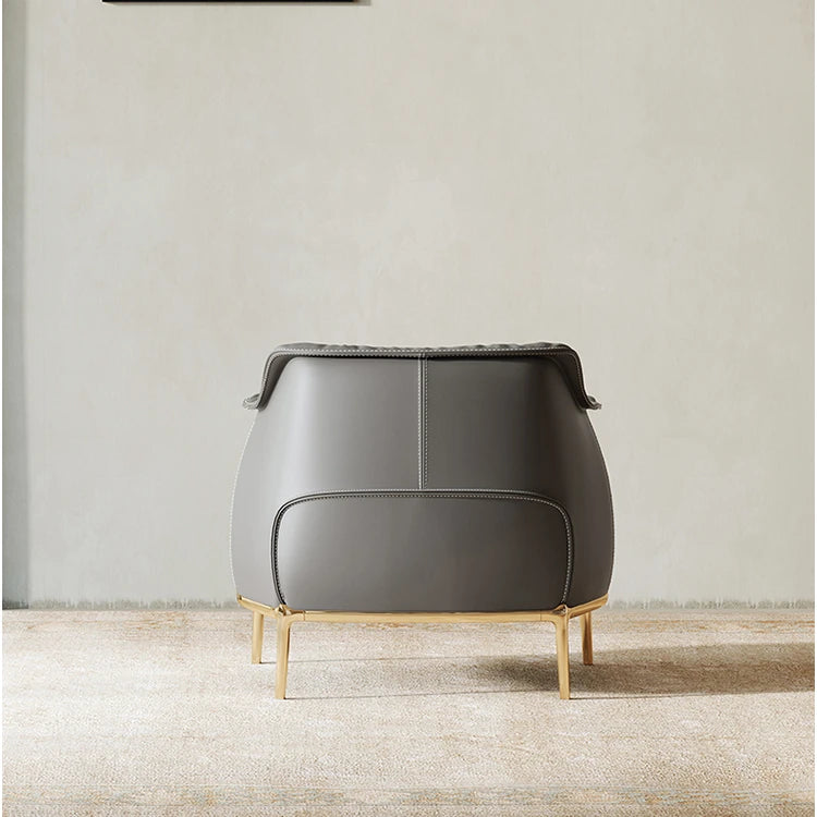 Stylish Solid Wood Chair with PU Leather Upholstery and Gold Legs - Modern Comfort for Your Home fmfd-5053