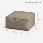 Modern Italian Minimalist Leather Sofa, Block-Style 2/3-Seater Straight Couch for Living Room fmfd-5056