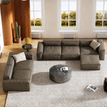 Modern Italian Minimalist Leather Sofa, Block-Style 2/3-Seater Straight Couch for Living Room fmfd-5056