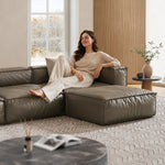Modern Italian Minimalist Leather Sofa, Block-Style 2/3-Seater Straight Couch for Living Room fmfd-5056