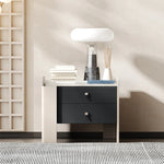 Stylish Oak Multi-Layer Board Bedside Cupboard with PU Leather Finish - Modern Storage Solution for Your Bedroom fmfd-5057
