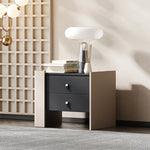 Stylish Oak Multi-Layer Board Bedside Cupboard with PU Leather Finish - Modern Storage Solution for Your Bedroom fmfd-5057