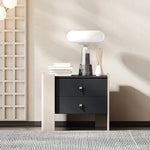 Stylish Oak Multi-Layer Board Bedside Cupboard with PU Leather Finish - Modern Storage Solution for Your Bedroom fmfd-5057